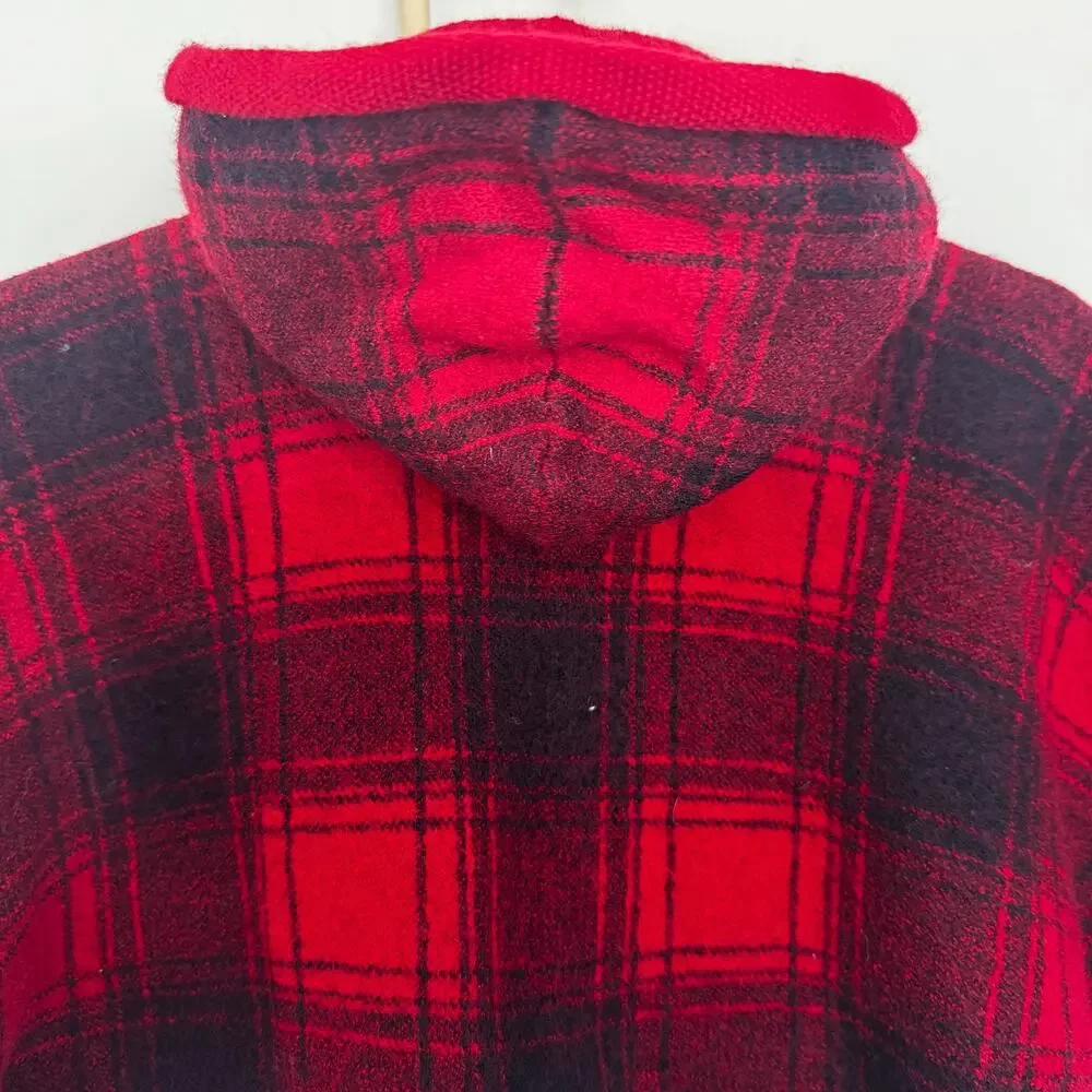 Ralph Lauren Plaid Wool Hooded Poncho